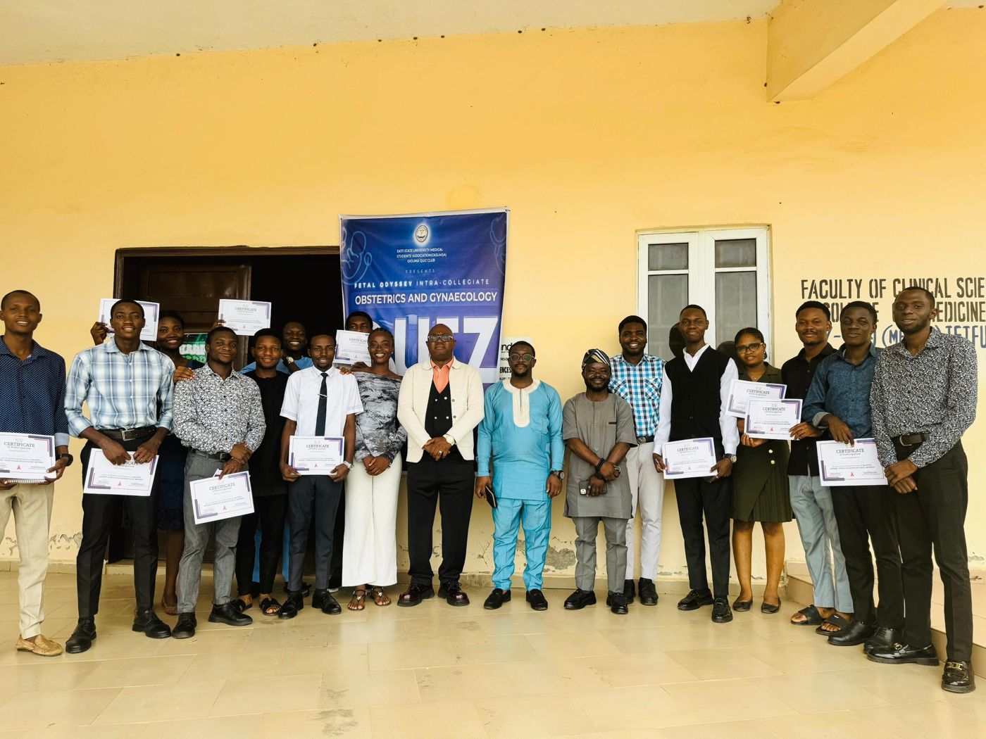 Contestants and faculty at the Fetal Odyssey quiz